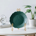 Gold Plate Stand, 12 Inch Decorative Holder for Displaying Platters, Heavy-Duty Metal Easel Stand for Picture, Photo Frame, Books and Round Objects