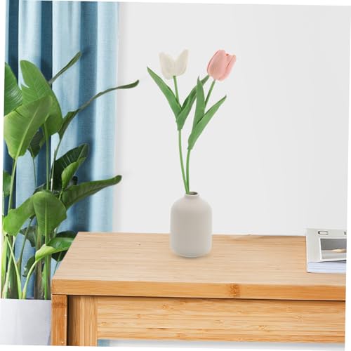 Happyyami Ceramic Flower Vase Modern Minimalist Aesthetic Vase for Home Decor Stylish Centerpieces for Living Room Office Table Arrangements Elegant Smooth Surface Versatile