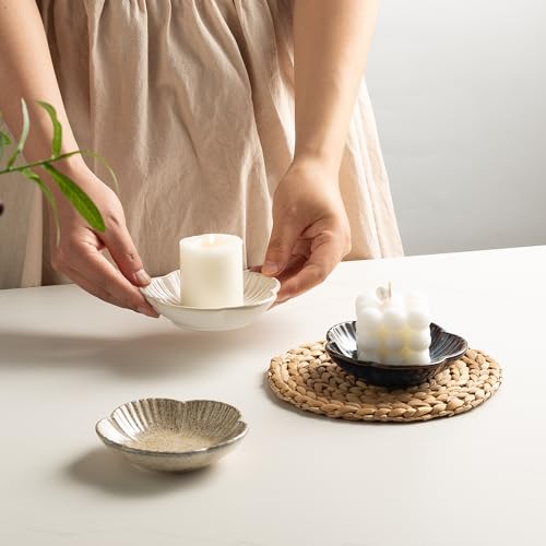 Ceramic Pillar Candle Holder Plates, Decorative Candlestick Holder, Tea Light Incense Santo Palo Holders, for Dinning, Party, Wedding, Birthday, Anniversary Decorations, 1pack (White) - color: White