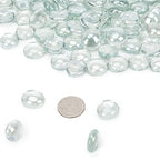 Mr. Fireglass 10 Pound Fire Glass Beads, 1/2" Reflective Round Fire Glass Drops for Fireplace Fire Pit & Lanscaping, High Luster Crystal Ice - color: Crystal Ice, size: 1/2 inch, 10 Pounds