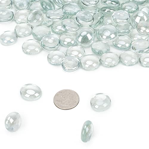 Mr. Fireglass 10 Pound Fire Glass Beads, 1/2" Reflective Round Fire Glass Drops for Fireplace Fire Pit & Lanscaping, High Luster Crystal Ice (Pack of 2) - color: Crystal Ice, size: 1/2 inch, 10 Pounds (Pack of 2)