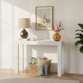 Plank+Beam Modern Solid Wood Console Table, 46 Inch, Sofa Table, Narrow Entryway Table for Hallway, Behind The Couch, Living Room, Foyer, Easy Assembly, White - color: White, size: 46 Inch