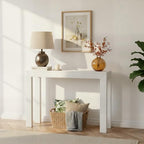 Plank+Beam Modern Solid Wood Console Table, 46 Inch, Sofa Table, Narrow Entryway Table for Hallway, Behind The Couch, Living Room, Foyer, Easy Assembly, White - color: White, size: 46 Inch