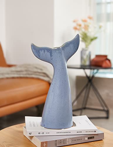 SEINHIJO Ceramic Flower Vase Modern Decor Sculpture Ocean Figurine Statue Table Centerpiece Art for Home Office Gift 8.3 Inch - size: Medium