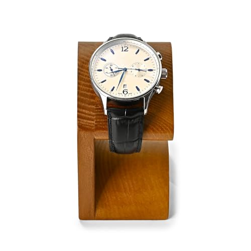 Solid Wood Watch Display Stand T-bar Watch Stand Jewelry Holder Stand Watch Holder Organizer For Men And Women Watch Holder (Dark Color) - color: Dark Color