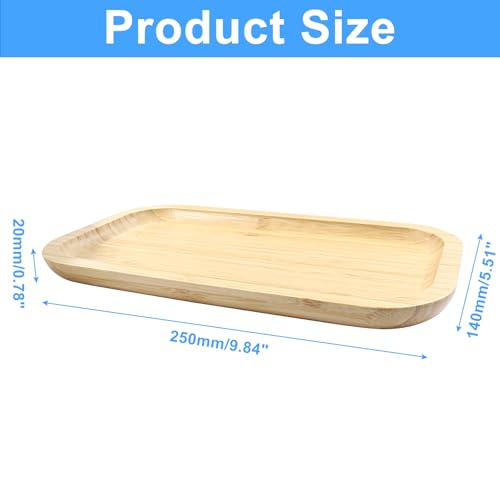 Jiozermi 9.84" Bamboo Serving Tray for Tea, Perfume, Food, Candles & Cosmetics - size: 9.8" x 5.5" x 0.8"