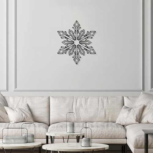 GlintHome Black Metal Wall Art - Minimalist 3D Textured Abstract Ice Flowers Sculptures Wall Art for Living Room Garden Bedroom Office Bathroom Home Decor - color: Black-007, size: Small