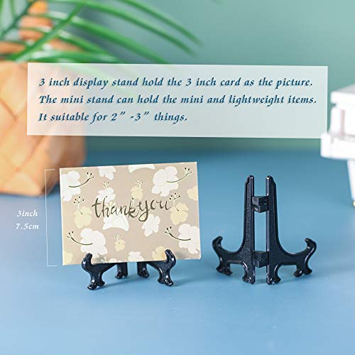 Artliving 3" Black Plastic Stand Cookie Holder Display Stand Place Card Holder Display Easels at Weddings, Birthday Party(24 Pack) - color: Black, size: 3inch(24piece)