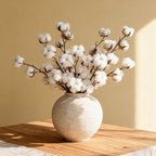 Rustic Farmhouse Vase Home Decor - 6 in Ceramic Boho Decorative Vase for Decor, Round Clay Whitewashed Terracotta Bowl vase for Living Room, Table, Shelf, Centerpieces - style: Rustic Ribbed Whitewash