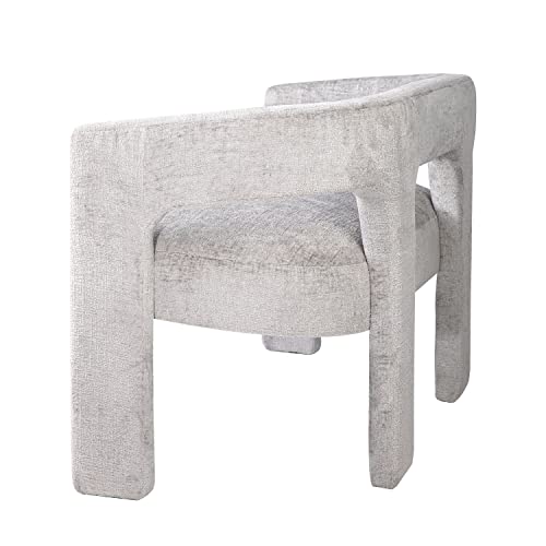 Jofran Gwen Modern Luxury Jacquard Fabric Upholstered Hallway Bedroom Sculpture Bench, 49" W X 22" D X 29.5" H, Gray - color: Grey
