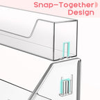 Tall 5-Tier Acrylic Card Display Stand for Greeting Cards, Sports Cards, Postcards, Stickers & Brochures, Easy Snap-On Sticker Display Rack
