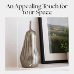 Pear Statuary Decorative Sculpture – Aluminum Metal Modern Home Decor, Decorative Object – Contemporary Shelf Art & Coffee Table Decor for Living Room & Office – 8", Gold