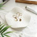 White Wave Ceramic Jewelry Dish Tray, Vanity Ring Dish Ceramic Jewlery Trays Trinket Ring Holder,Room Decor Aesthetic,Decorative Vanity Key Tray for Women (Wave) - style: Wave