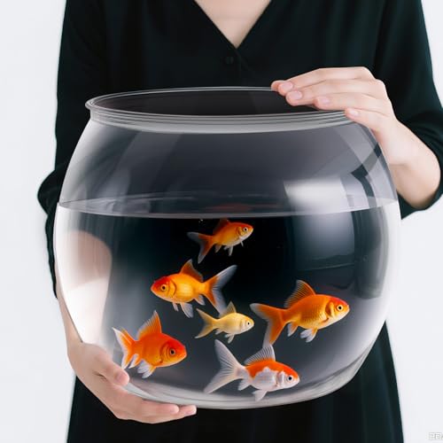 Geelin 5 Gallon Plastic Fish Tank Large Bowl Shatterproof with Crystal Clear Clarity for Terrarium, Flower Vase Centerpiece Gift for Fish Lovers (Round) - size: 5 Gallon, style: Round