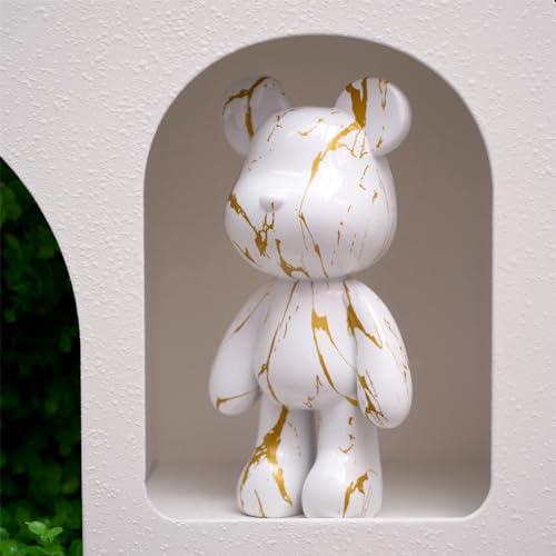 Bear Sculpture Decor for Home, Resin Animal Statue Ornament for Living Room, Bedroom, Office on Table, Shelf, Cabinet (Type A) - color: Type a