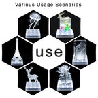 LARDUX Pack of 4 Led Light Base - 5 inch Square Lights Display Stand for Effiel Tower Vase Crystal Glass Art LED Pedestal Base - Charging USB or Battery Powered - size: 5-inch led base
