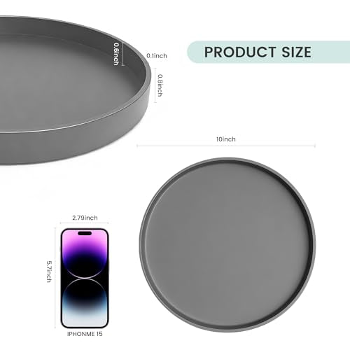 1 Pack 10" Bathroom and Vanity Tray, ABS Bathroom Counter Organizer, Coffee Table Decor for Perfume, Candles, Keys &More. Kitchen Countertop Organizer, Decorative Tray Soap Holder, Grey - color: Gray, size: 10"