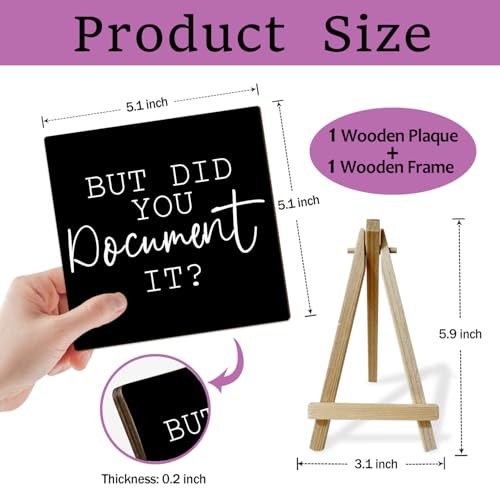 Office Decor for Women, Cute Desk Accessories, But Did You Document it Desk Decor, Funny Office Gifts for Coworkers, Minimalism Office Cubicle Decor (MP04), Wood - color: MP04