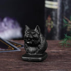 Nupuyai Hand Carved Wolf Head Statue for Home Decor, Natural Black Obsidian Crystal Figurine Stone Sculpture Decoration for Fengshui - style: Wolf Head