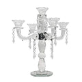 Allgala Crystal Candle Holder 5-Arm Taper Candlestick Crystal Candelabra - Centerpiece for Home Wedding Event and Party Festival - size: 5 Arm