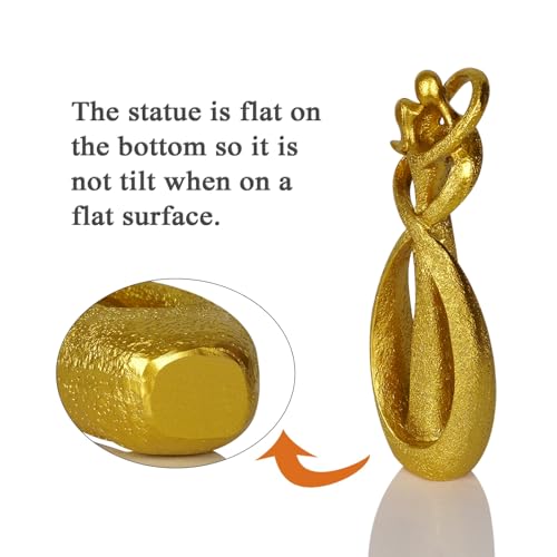 Trycooling Kissing Lovers Statue Abstract Sculpture Resin Statues for Home Decor Modern Home Office Desktop Shelf Bookshelf Decor (Gold, Small) - color: Gold, size: Small