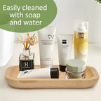 Jiozermi 7.87" Bamboo Serving Tray Tea Serving Tray Bamboo Vanity Tray Counter Tray Bathroom Tray Kitchen Sink Tray Bamboo Tray for Perfume Tea Food Candles - size: 7.87"*5.11"（L*W）