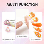 Makartt Gel Nail Glue: Solid Nail Glue for Press On Nails, 15ML 3D Gel UV Lamp Needed, Multifunctional Nails Tools Strong Adhesive Rhinestone Glues Gels for Charms & Gems, Ideal for DIY Home Salon Use - color: Clear Gel Nail Glue