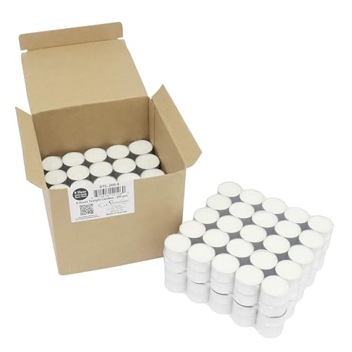 Stonebriar 100 Pack Unscented 8 Hour Extended Burn Time Tea Light Candles, White, 100 Count