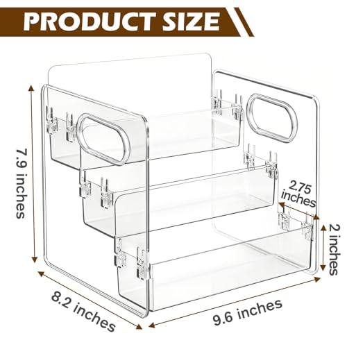 3-Tier Bathroom Counter Organizer – Storage Shelf for Makeup, Perfume & Skincare, Makeup Perfume Tray Skincare Organizer Fits Bathroom, Dresser, Kitchen (Clear)
