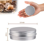 OBKJJ 48 Pcs Aluminum Round Cans with Lid, 2 Oz Metal Tins Food Candle Containers with Screw Tops for Crafts, Food Storage, DIY (Silver) - color: Silver