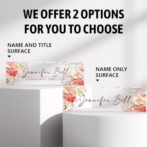 Custom Name Plate for Desk Desk Name Plate Personalized, Office Desk Decor for Women & Men, Employee Appreciation Gifts The Office Gifts for Boss, Manager, Teacher, Nurse, Lawyer, Flower 5 - color: Flower 5