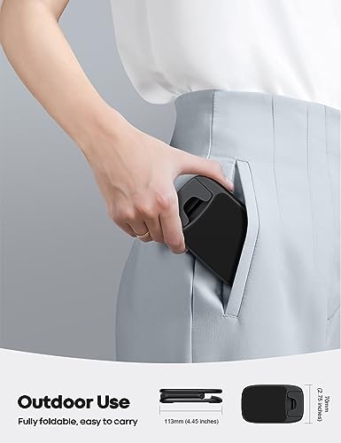Lamicall Cell Phone Stand for Desk - [Height Adjustable] Foldable Mobile Phone Holder, Portable Stand for iPhone 17 16 15 14 13 12 11 Pro Max Plus Air, Galaxy S25, Office Gift Mothers Day Accessories - color: 1-Black