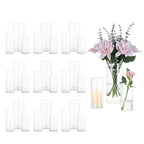 Cylinder Glass Vase Set of 30, Cylinder Vases for Centerpieces Bulk, Modern Clear Hurricane Candle Holders for Pillar Candles, Wedding Flower Vases for Floating Candle Table Decorations - size: S+M+L