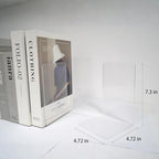 Book Ends for Shelves 6 Pcs Acrylic Bookends Clear Unique Rippled Pattern Book Holder Stand for Heavy Books Home Office School Organizer and Desktop Decorative
