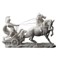Veronese Design 10 1/4 Inch Roman Centurion on Two Horse Chariot Statue Resin Marble White Finish