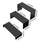 6 PCs Risers Display Stands 3 Tiers Desktop Acrylic Shelves Cake Dessert Holder Products Stand for Collectibles Shoes Jewels Pop Figure （Black） - color: Black