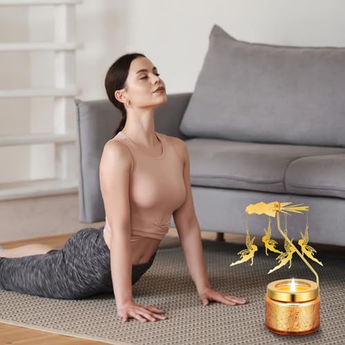 Kunrsug Girl with Wings Rotating Scented Candles Gift Set for Birthdays, Christmas, Thanksgiving, or As A Unique Present for Your Mom, Sister, Girlfriend, Colleagues, Friends, or A Dear Friend - style: Girl with Wings