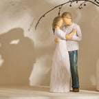 NAN ZAI NAN FANG Couple Figurine Romantic Wedding for Wife Couples 8.8" Resin Hand Painted Sculpture Couple Statue Best Marriage Anniversary Valentine Birthday Gift for Her Girlfriend Women - style: Love and Promise