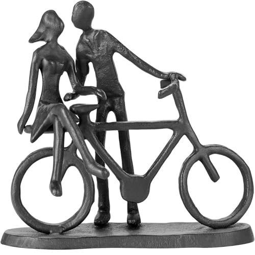 Bicycle Themed Gifts - Bike Couple Figurine Statue Black Hand Sculptures for Living Room Bicycle Wall Decor Iron Love Sculpture - style: bicycle