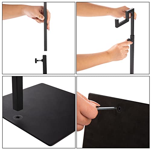 Polmart Countertop Adjustable Display Stand Stand for Purses/Handbags, Wreaths, Wigs, Hats and Crafts (Single-Arm, Black) - color: Black