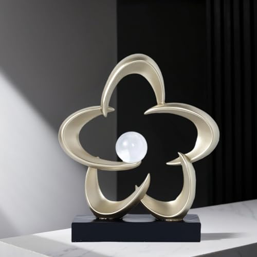 HODESumPure Abstract Art Sculpture Decorative Objects Home Decor Accents for Living Room tv Cabinet, Side Table, Bookshelf, Coffee Table, Dining Table Center Decor Items (Gold) - color: Gold