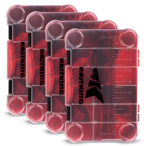 KastKing Tackle Boxes, Plastic Box, Plastic Storage Organizer Box with Removable Dividers - Fishing Tackle Storage - Box Organizer - 2 Packs /4 Packs Tackle Trays - Parts Box - color: Red Camouflage, size: 3600(4Pack)