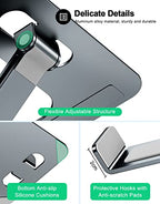 RIWUCT Foldable Laptop Stand, Height Adjustable Ergonomic Computer Stand for Desk, Aluminum Portable Laptop Riser Holder Notebook Mount Compatible with MacBook Pro Air, HP, Dell 10-16"(Gray) - color: Gray