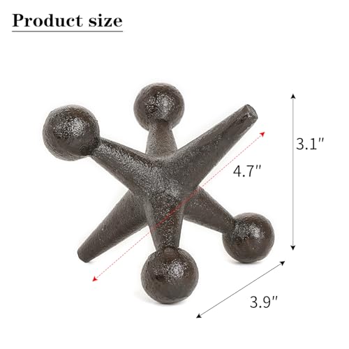 Sungmor Cast Iron Decorative Jack Statue, Home Office Accent Figurine, Antique Brown Jack Sculpture for Bookcase or Table Decoration, Creative Bookends, Paperweight, Door Stop - color: Jack Statue
