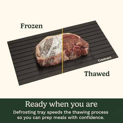 Cuisinart BBQ Defrosting Tray, Conductive Aluminum Rapid Thaw Plate for Frozen Meat, Quick Defrosting Tool that Preserves Natural Flavors, Non Stick Easy to Clean Kitchen Gadget & Grilling Accessories - size: 13.8" x 7.8" x 0.5"