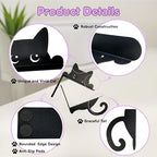 Cat Book Ends Decorative Metal Bookends for Shelves Black Cute Book Holders for Desk