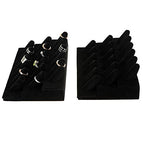 Foraineam 2 Pack Finger Ring Display Black Velvet 18 Slot Jewelry Counter Showcase Storage Organizer Holder
