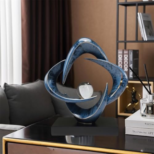 Abstract Sculpture Art Home Decor Accents Modern Decorative Objects for Living Room Shelf Coffee Table TV Stand Cabinet Office Decor Accents (Blue) - color: Blue