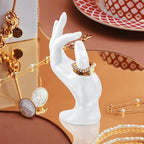 yuntop 1 Pack Hand Form Ring Holder Mannequin Hand Jewelry Organizer Stand Watch Stand Bracelet Ring Support Aesthetic Rack (White) - color: White