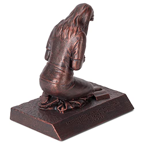 Lighthouse Christian Products Praying Woman Seeking God Bronzelike Finish 4.5 x 2.75 Cast Stone Mounted Sculpture - style: Woman